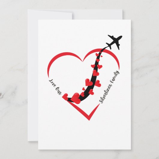 Houd van onze Silverliner Family Airplane Hearts S Feestdagenkaart (Voorkant)