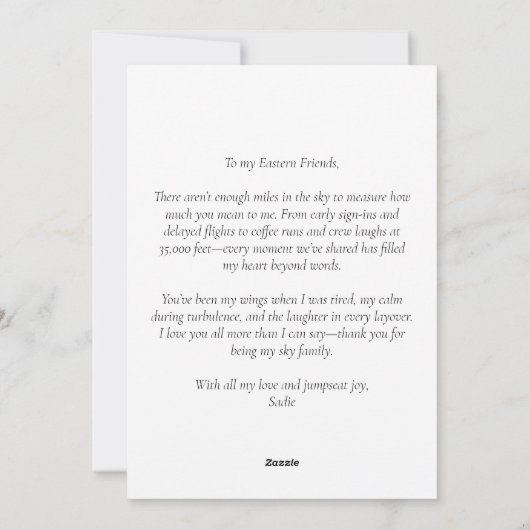 Houd van onze Silverliner Family Airplane Hearts S Feestdagenkaart (Achterkant)