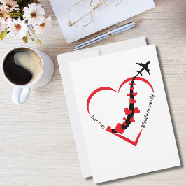 Houd van onze Silverliner Family Airplane Hearts S Feestdagenkaart