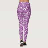Houd van tekst Paarse Leggings of kies kleuren (Achterkant)