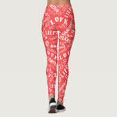 Houd van tekst rode Leggings of kies kleur (Achterkant)