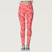 Houd van tekst rode Leggings of kies kleur (Voorkant)