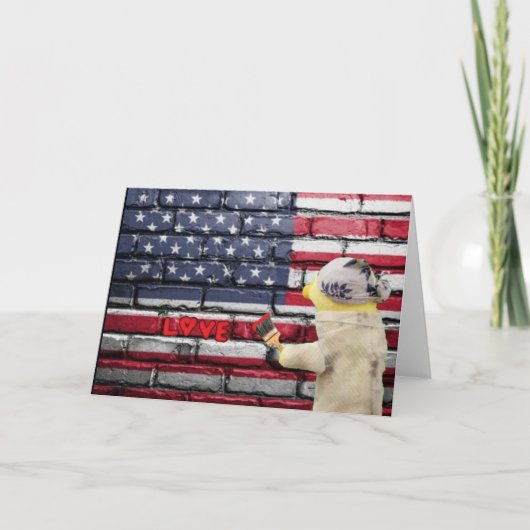Houd van USA graffiti muurkunst. Kaart (Voorkant)
