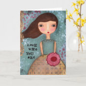 Houd van Who u Wenskaart bent Kaart (Gele Bloem)