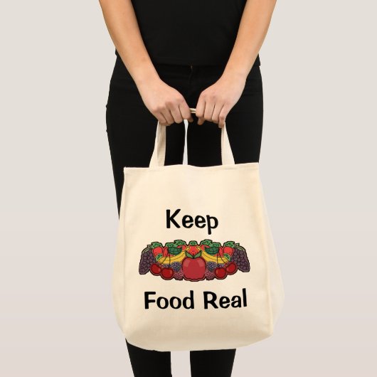 Houd voedsel echt tote bag (Voorkant (product))
