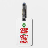 Houd Warm en Knit voor Kerstmis Bagagelabel (Achterkant verticaal)