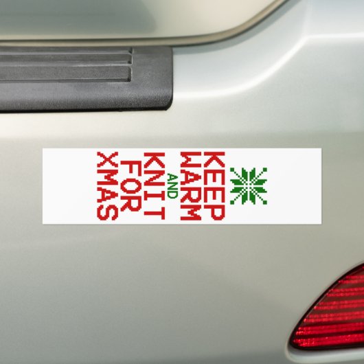 Houd Warm en Knit voor Kerstmis Bumpersticker (Op auto)