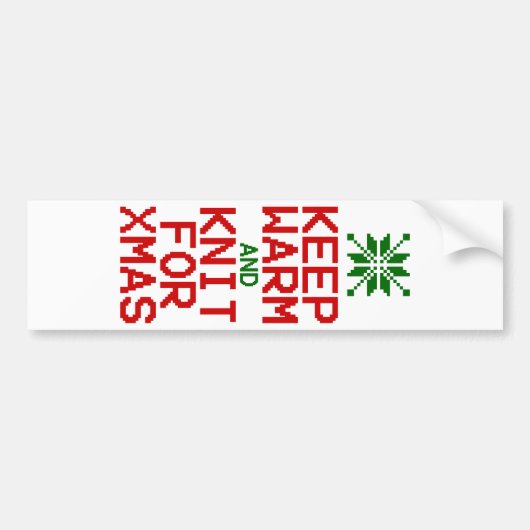 Houd Warm en Knit voor Kerstmis Bumpersticker (Voorkant)