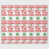 Houd Warm en Knit voor Kerstmis Cadeaupapier (Vlak)