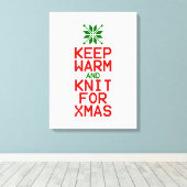Houd Warm en Knit voor Kerstmis Canvas Afdruk (Insitu (Houten vloer))