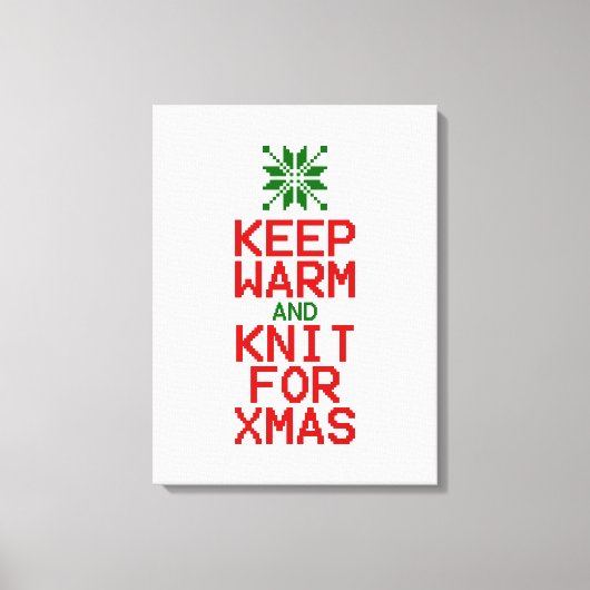 Houd Warm en Knit voor Kerstmis Canvas Afdruk (Voorkant)