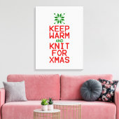 Houd Warm en Knit voor Kerstmis Canvas Afdruk (Insitu (Woonkamer))