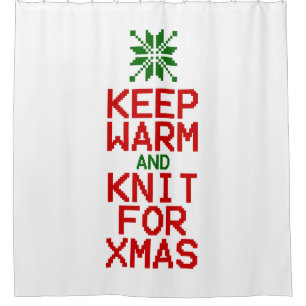 Houd Warm en Knit voor Kerstmis Douchegordijn