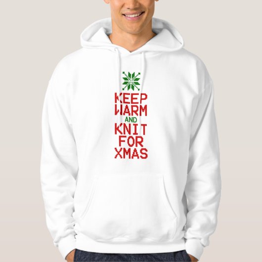 Houd Warm en Knit voor Kerstmis Hoodie (Voorkant)