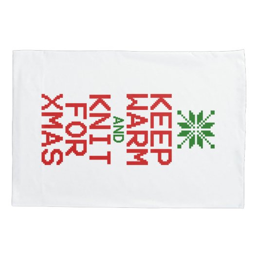 Houd Warm en Knit voor Kerstmis Kussensloop (Achterkant-Links)