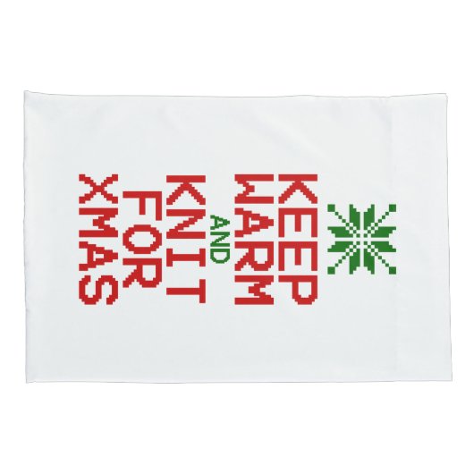 Houd Warm en Knit voor Kerstmis Kussensloop (Achterkant-Rechts)