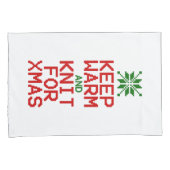 Houd Warm en Knit voor Kerstmis Kussensloop (Voorkant-Rechts)