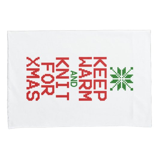 Houd Warm en Knit voor Kerstmis Kussensloop (Voorkant-Rechts)