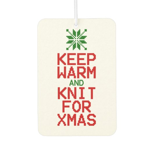 Houd Warm en Knit voor Kerstmis Luchtverfrisser (Voorkant)