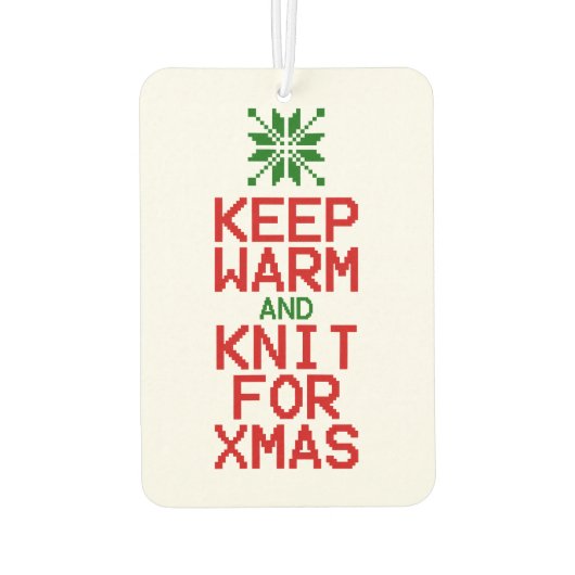 Houd Warm en Knit voor Kerstmis Luchtverfrisser (Achterkant)