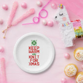 Houd Warm en Knit voor Kerstmis Papieren Bordje (Feest)