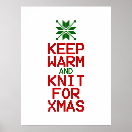 Houd Warm en Knit voor Kerstmis Poster (Voorkant)