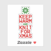 Houd Warm en Knit voor Kerstmis Sticker (Vel)