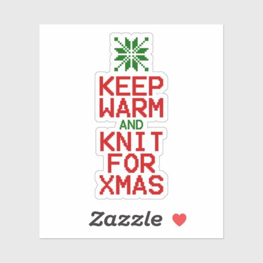 Houd Warm en Knit voor Kerstmis Sticker (Vel)
