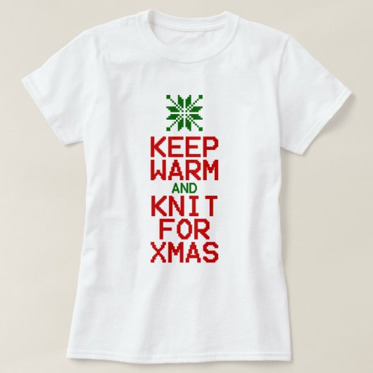 Houd Warm en Knit voor Kerstmis T-shirt (Design voorkant)