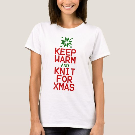 Houd Warm en Knit voor Kerstmis T-shirt (Voorkant)