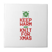 Houd Warm en Knit voor Kerstmis Tegeltje (Voorkant)