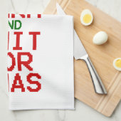 Houd Warm en Knit voor Kerstmis Theedoek (Quarter Fold)