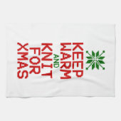 Houd Warm en Knit voor Kerstmis Theedoek (Horizontaal)