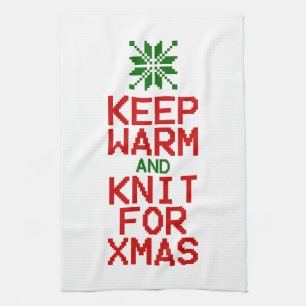 Houd Warm en Knit voor Kerstmis Theedoek