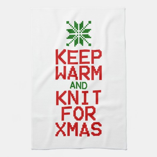 Houd Warm en Knit voor Kerstmis Theedoek (Verticaal)