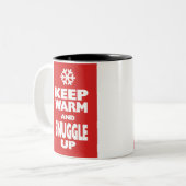 Houd warm en knuffel omhoog tweekleurige koffiemok (Voorkant links)