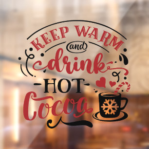 Houd warme drink hete cacao kerst raamsticker