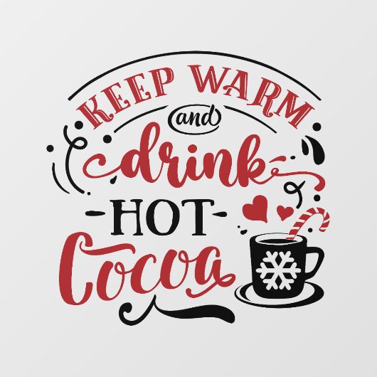 Houd warme drink hete cacao kerst raamsticker (Vel)