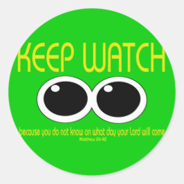 HOUD WATCH - Matt 24:42 Ronde Sticker