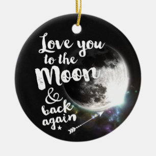Houd weer van u op de maan en terug ・ Ruimteontw Keramisch Ornament