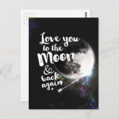 Houd weer van u op de maan en terug ・ Ruimteontwer Briefkaart (Voorkant / Achterkant)