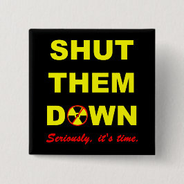 Houd ze tegen Nuke Slogan Pinback Vierkante Button 5,1 Cm