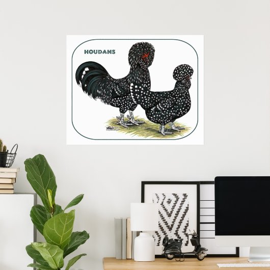 Houdan Chickens Poster (Thuiskantoor)