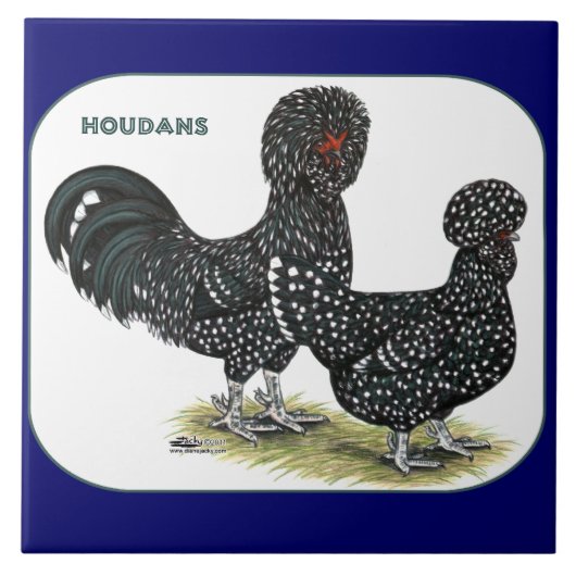 Houdan Chickens Tegeltje (Voorkant)