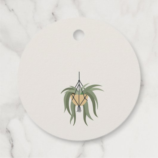 Houdbare bruidsboeket van kleine potplantjes bedankjes labels (Achterkant)