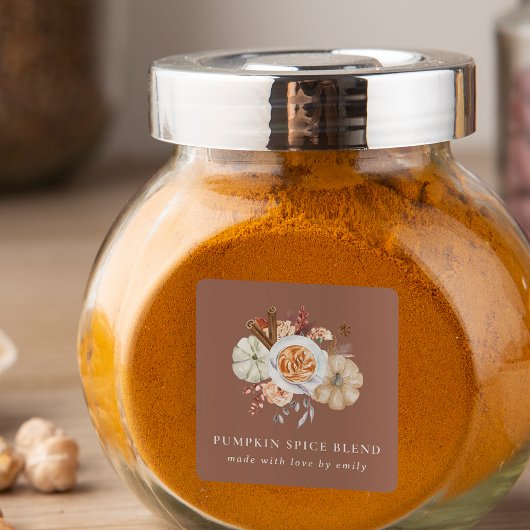Houdbare specerijenmix met pompoen Pitfavoriet Vierkante Sticker