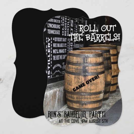 HOUDBON WHISKEY VRIJGEZELLENFEEST UITNODIGINGEN (Voorkant / Achterkant)