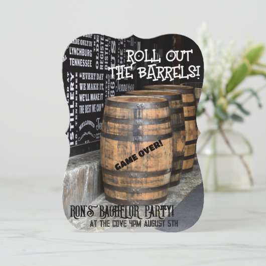 HOUDBON WHISKEY VRIJGEZELLENFEEST UITNODIGINGEN (Staand voorkant)