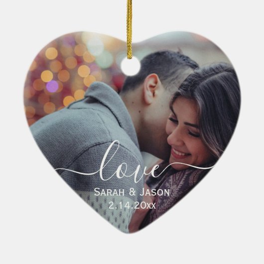 HOUDEN | Aangepast fotohuwelijk Keramisch Ornament (Achterkant)