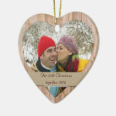 Houden aanpasbare fotovakantiefornament keramisch ornament (Links)